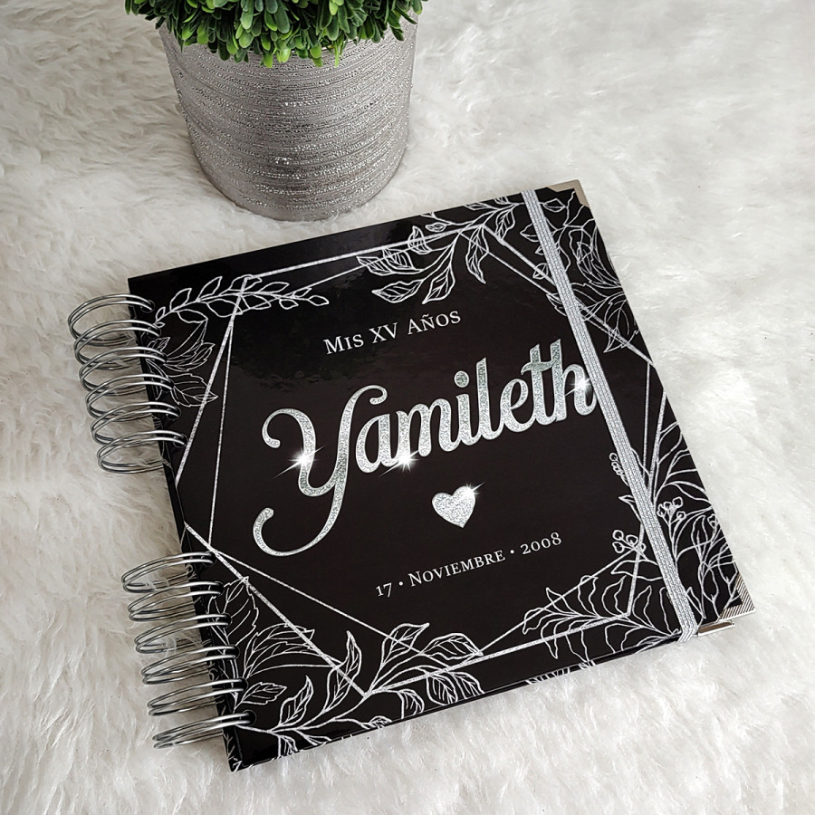 Libro de Firmas XV Años - Negro y Plateado