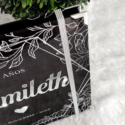 Libro de Firmas XV Años - Negro y Plateado