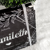 Libro de Firmas XV Años - Negro y Plateado